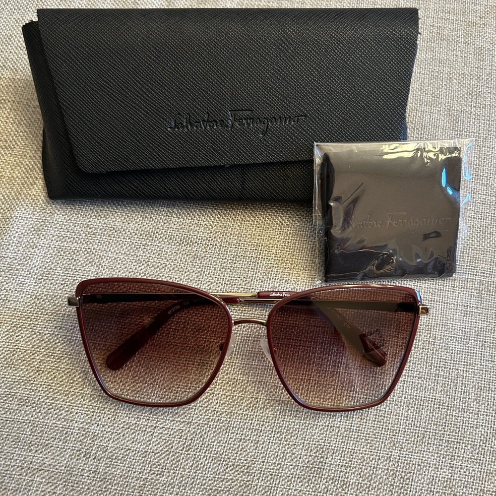 Salvatore Ferragamo Wine Red Sunglasses